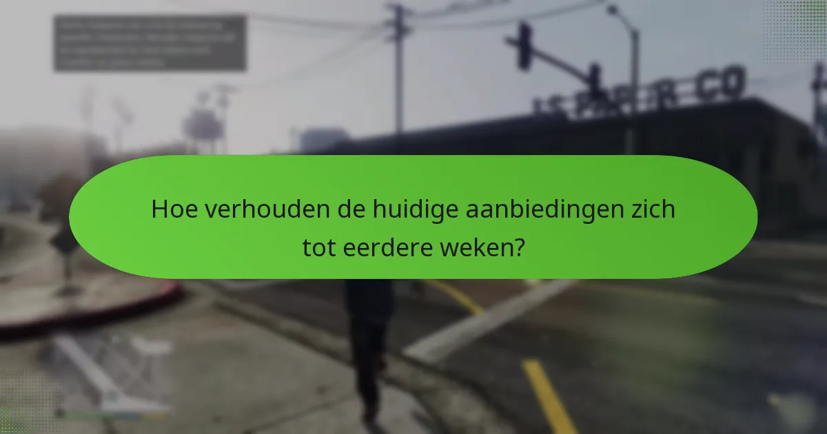 Hoe verhouden de huidige aanbiedingen zich tot eerdere weken?